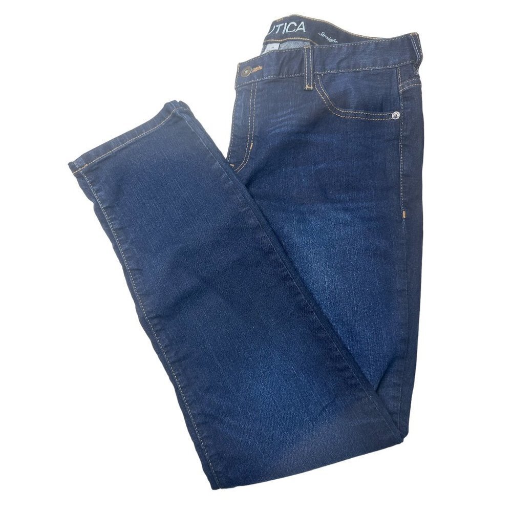 Nautica dark denim blue straight leg jeans size 31